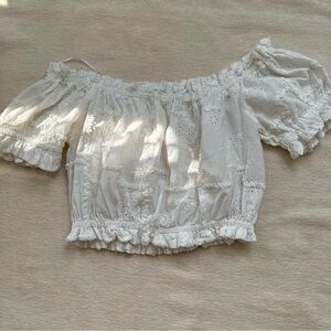 Elegant White Off-Shoulder Women's Top